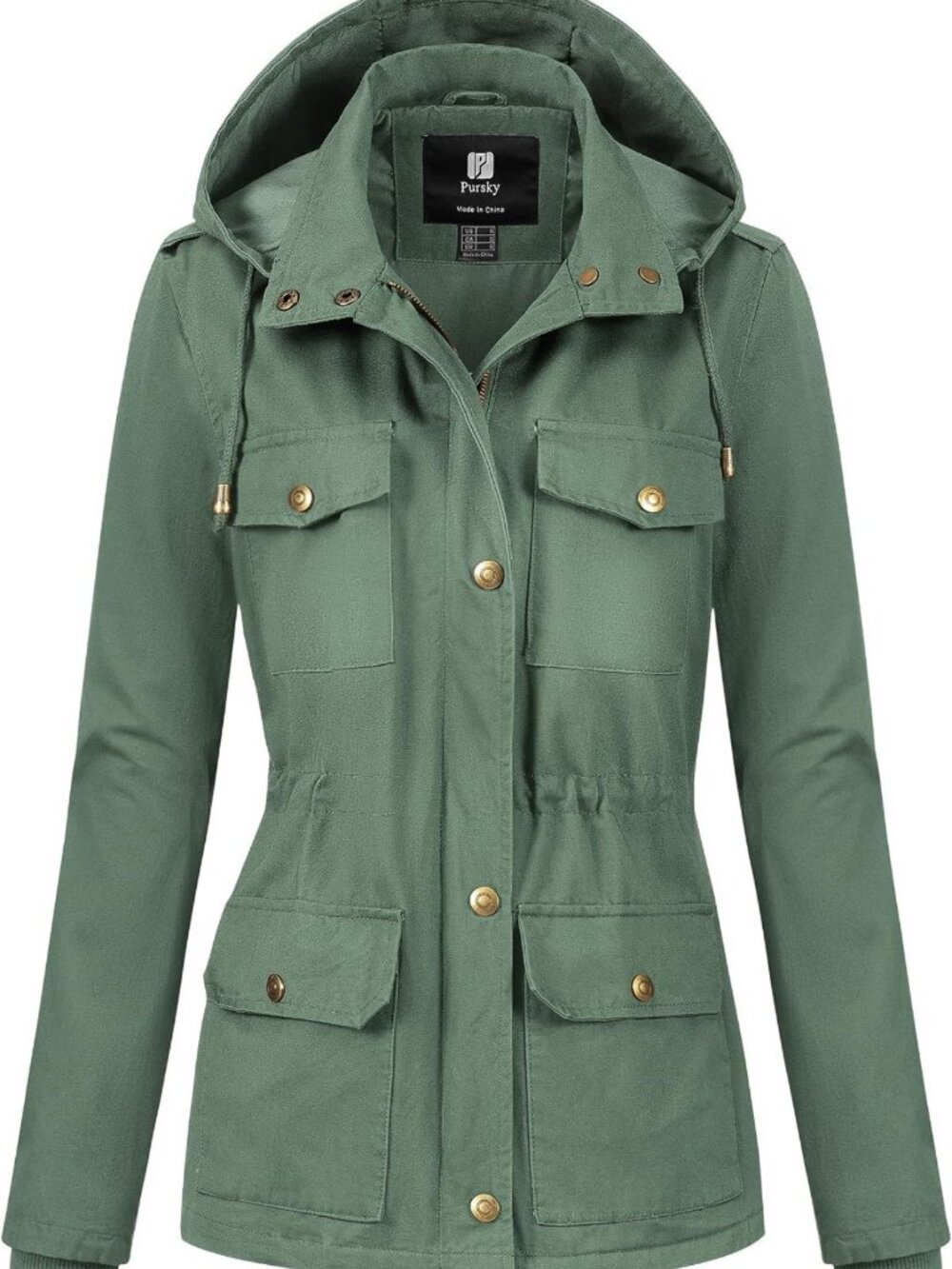 Lightweight Military Anorak Jacket for Women | Warm Utility Coat with Removable